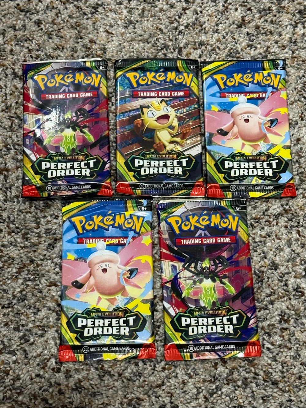 Pokemon Mega Evolution Perfect Order 5 New Sealed Booster Packs